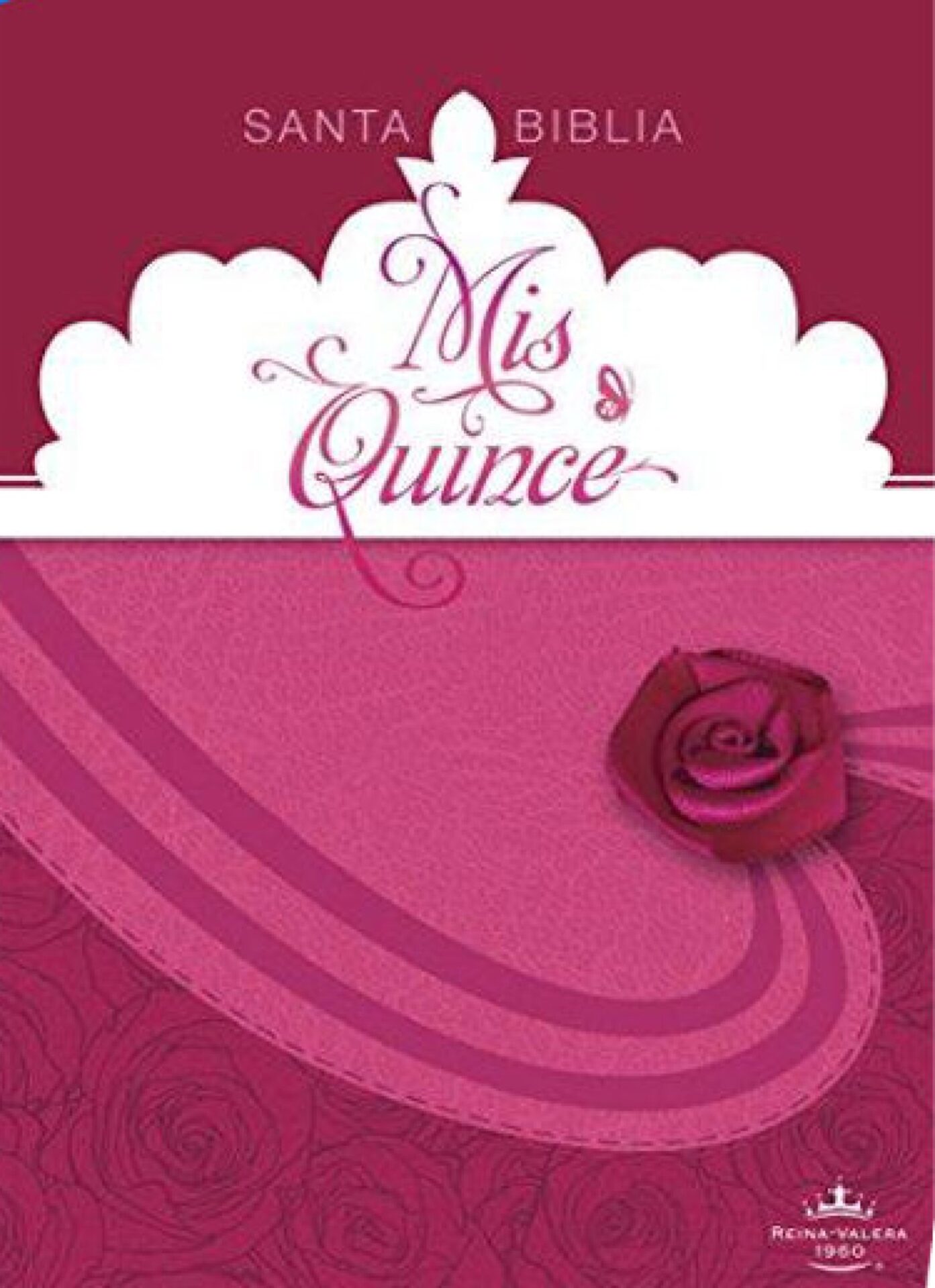 Biblia Quinceañera Coctel De Frambuesa Con Aplique Simil Piel Reina Valera 1960