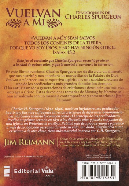 Vuelvan A Mí: Devocionales de Charles Spurgeon - Tapa Blanda - Jim Reimann - Imagen 8