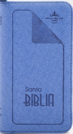 Biblia Estilo Chequera Imitación Piel Azul con Cierre e Index RV 1960