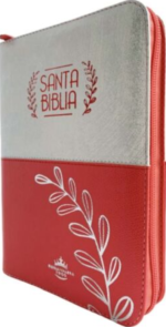 Biblia Reina Valera 1960 Letra Grande Imitación Piel Rosa- Blanco Con Cerezas e Indice