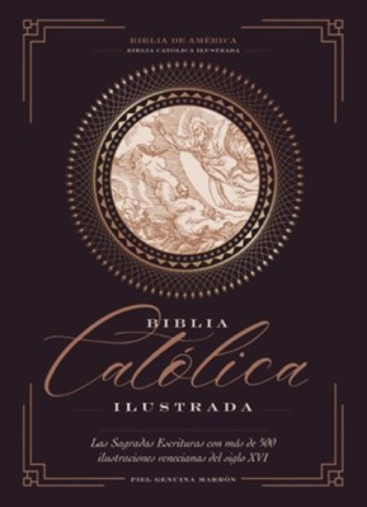 Biblia Católica Ilustrada, Piel Genuina, Marrón, Comfort Print