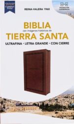 Biblia Reina Valera 1960, Tierra Santa, Ultrafina Letra Grande, Imitación Piel Café, Con Cierre