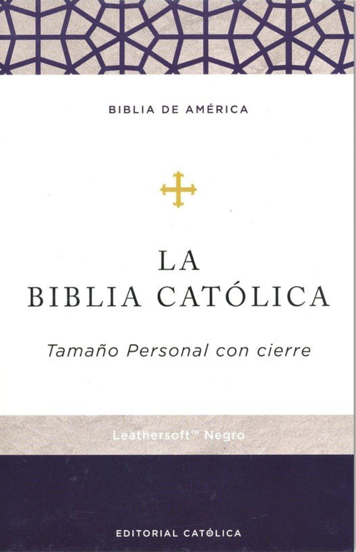 Biblia Católica, Tamaño Personal, Imitación Piel, Negra, Con Cierre