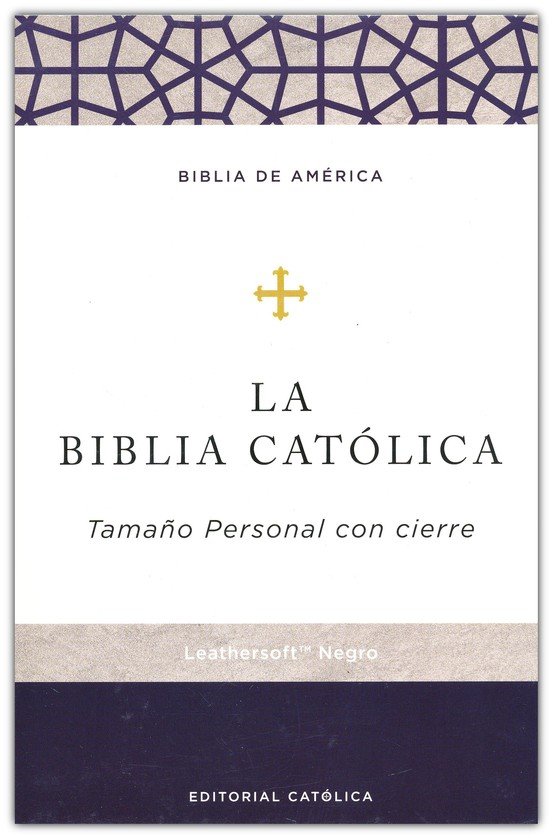 Biblia Católica, Tamaño Personal, Imitación Piel, Negra, Con Cierre - Imagen 2