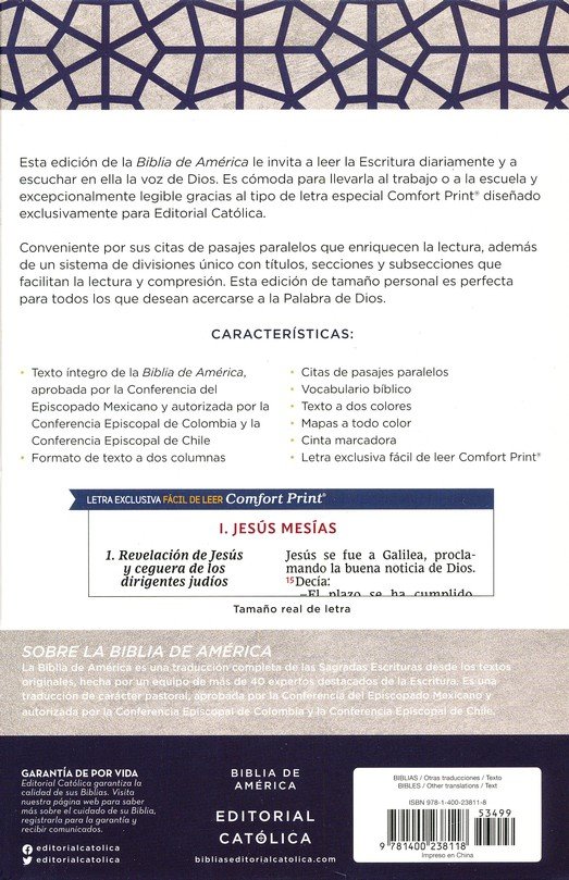 Biblia Católica, Tamaño Personal, Imitación Piel, Negra, Con Cierre - Imagen 10