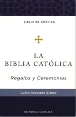 Biblia Católica, Regalos y Ceremonias, Color Blanca, Imitación Piel, Cuero Reciclado