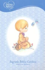 Biblia Católica Precious Moments, Tamaño Manual, Imitación Piel, Azul Celeste