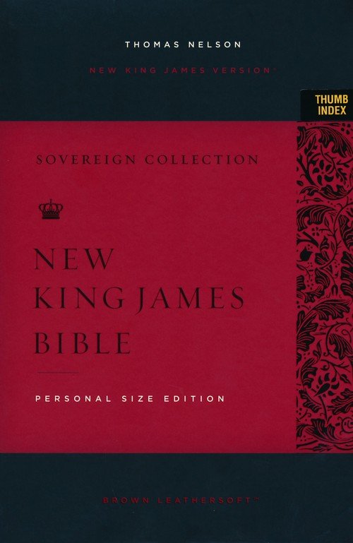 NKJV, Personal Size Reference Bible, Sovereign Collection, Leathersoft, Brown, Red Letter, Thumb Indexed, Comfort Print : Holy Bible, New King James - Imagen 2