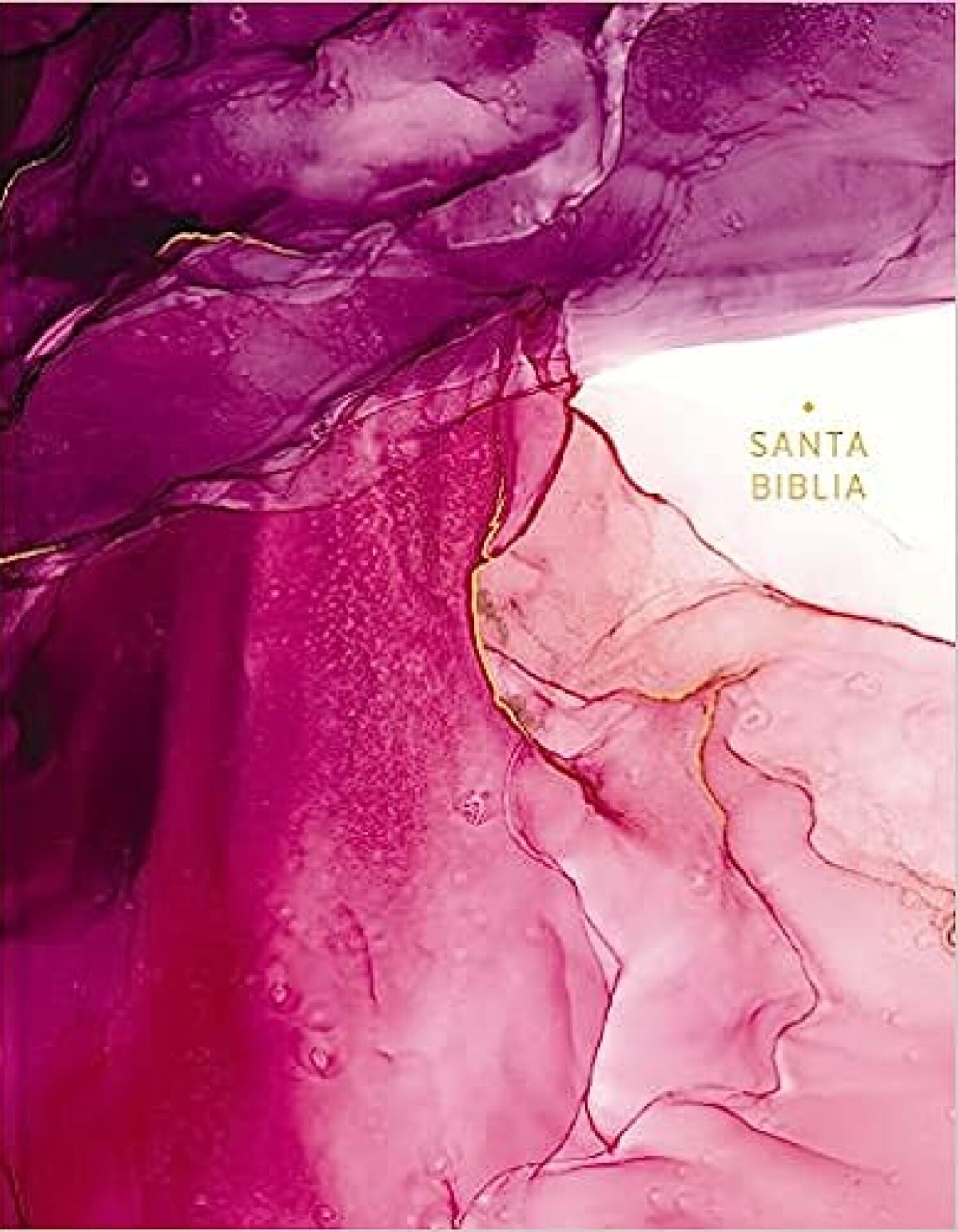 NBLA, Biblia Edición Artística Ilustrada, Tapa Dura, Tela, Rosado, Canto Con Diseño, Palabras De Jesús en Rojo