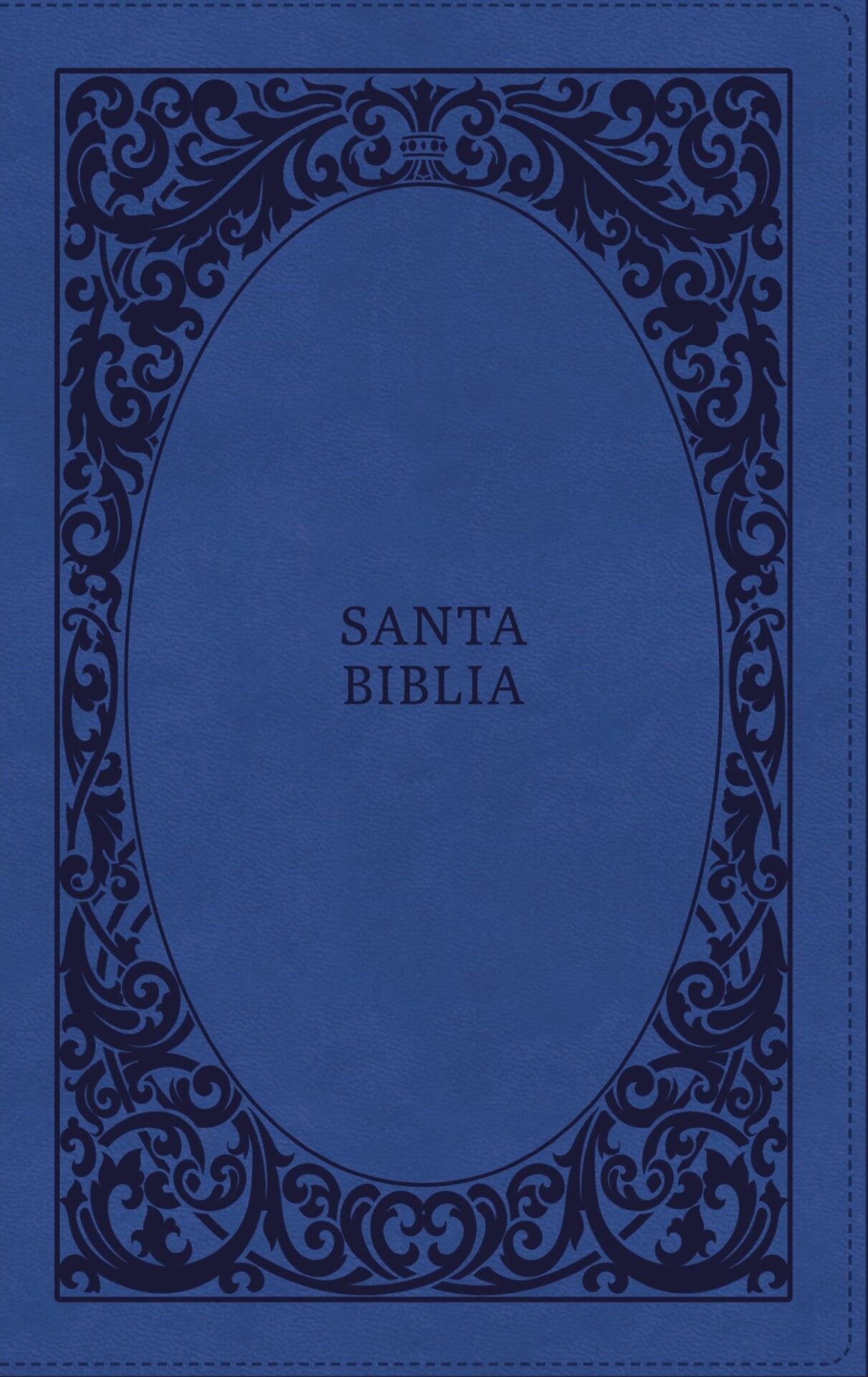 Biblia Reina Valera 1960, Tierra Santa, Ultrafina Letra Grande, Imitación Piel Azul, Con Cierre