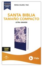 Alternative view of RVR60 Santa Biblia, Letra Grande, Tamaño Compacto, Tapa Dura, Tela Azul Floral, Edición Letra Roja Con Índice