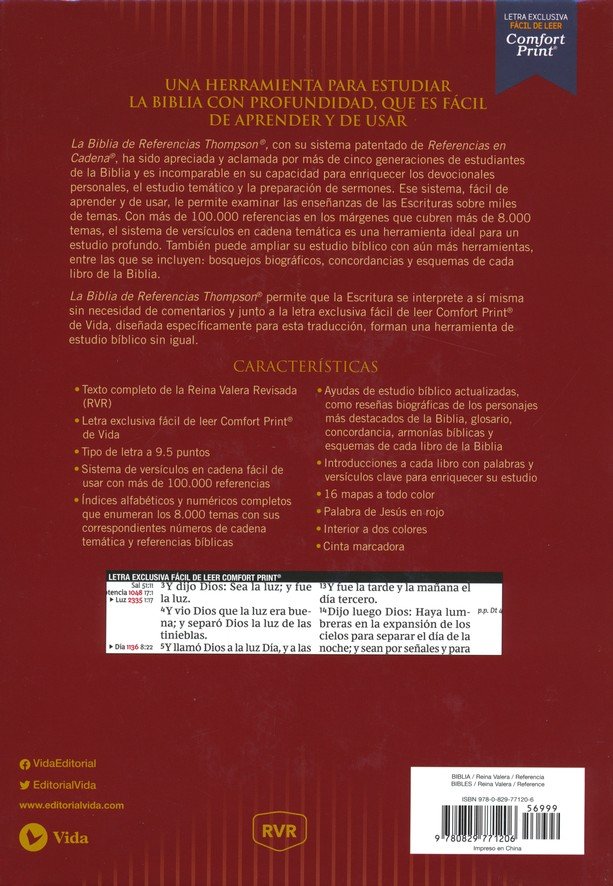 RVR 1960 Biblia de Referencia Thompson, Imitación Piel, Café Con Índice Y Cierre - Imagen 10