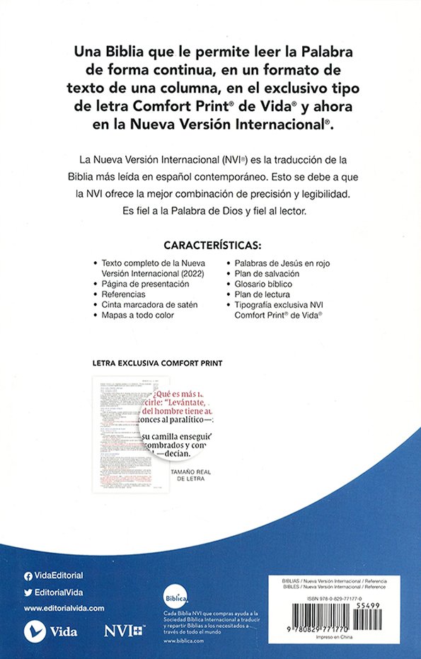 NVI, Santa Biblia, Texto Revisado 2022, Una Columna Con Referencias, Piel Reciclada, Palabras de Jesús En Rojo, Gris, Comfort Print Edición Especial - Imagen 10