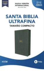 NVI, Santa Biblia, Texto Revisado 2022, Tamaño Compacto, Piel Reciclada, Verde, Con Cierre, Palabras De Jesús En Rojo, Comfort Print