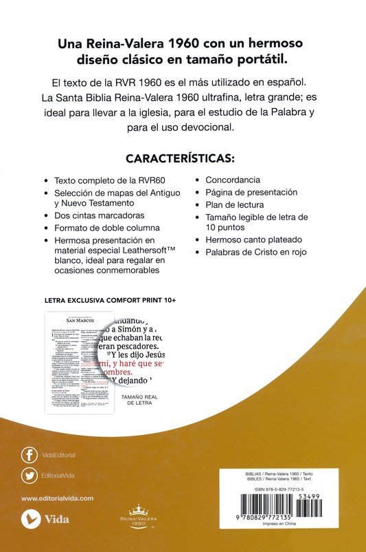 RVR60 Biblia Ultrafina Letra Grande Blanca - Imagen 10