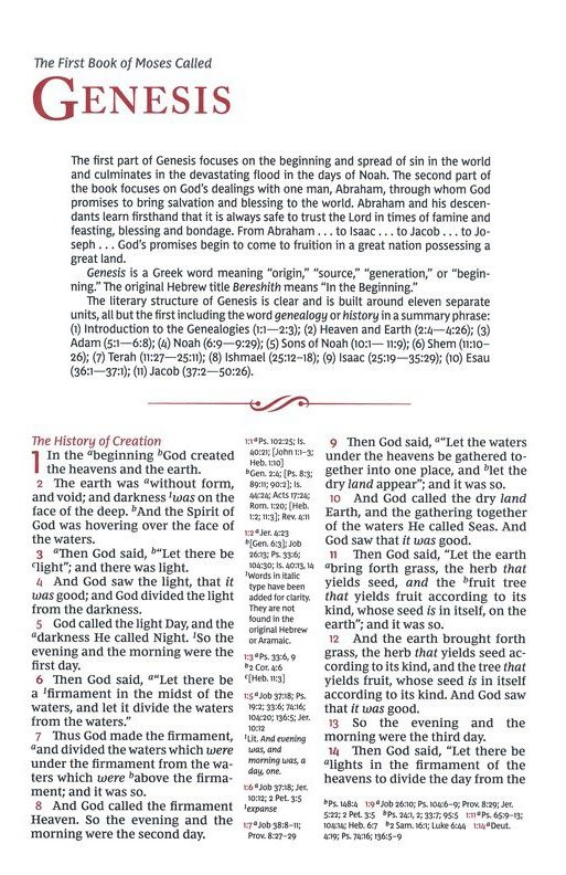 NKJV, Reference Bible, Classic Verse-by-Verse, Center-Column, Premium Goatskin Leather, Brown, Premier Collection, Red Letter, Comfort Print : Holy Bible, New King James Version - Imagen 4