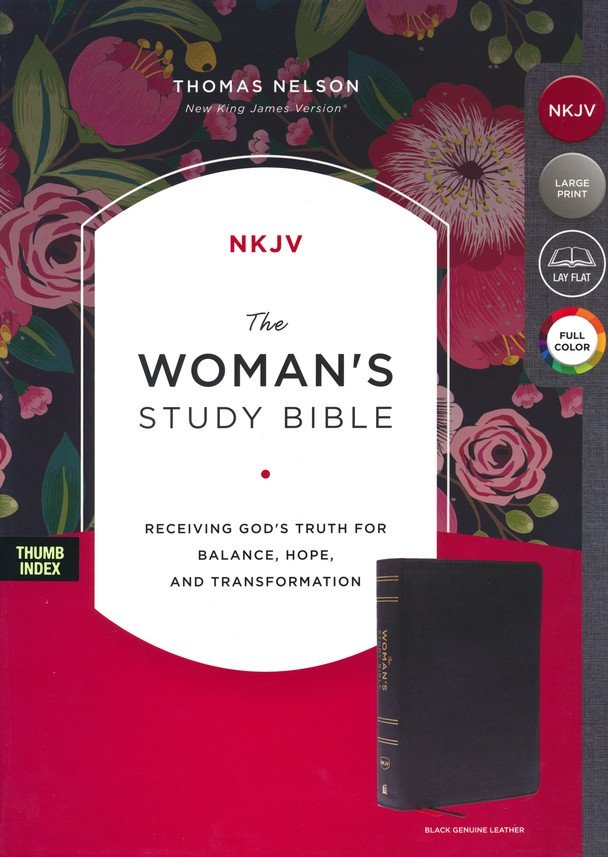 NKJV, The Woman's Study Bible, Genuine Leather, Black, Red Letter, Full-Color Edition, Thumb Indexed : Receiving God's Truth for Balance, Hope, and Transformation - Imagen 2