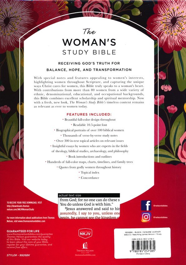 NKJV, The Woman's Study Bible, Genuine Leather, Black, Red Letter, Full-Color Edition, Thumb Indexed : Receiving God's Truth for Balance, Hope, and Transformation - Imagen 10