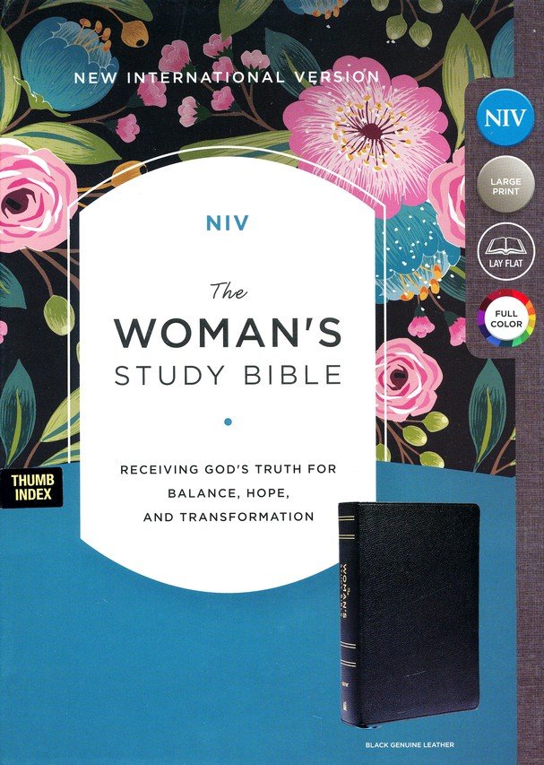 NIV, The Woman's Study Bible, Genuine Leather, Black, Full-Color, Red Letter, Thumb Indexed : Receiving God's Truth for Balance, Hope, and Transformation - Imagen 2