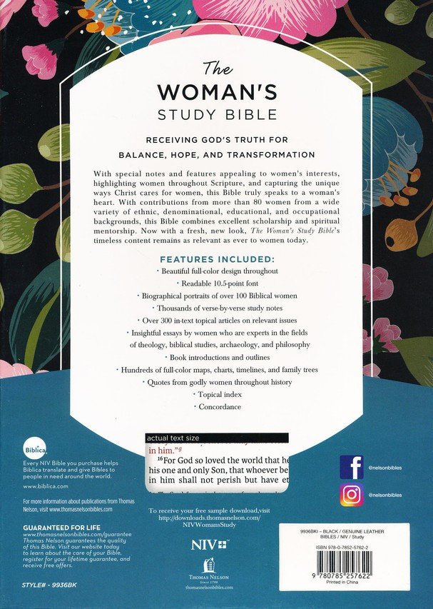 NIV, The Woman's Study Bible, Genuine Leather, Black, Full-Color, Red Letter, Thumb Indexed : Receiving God's Truth for Balance, Hope, and Transformation - Imagen 10