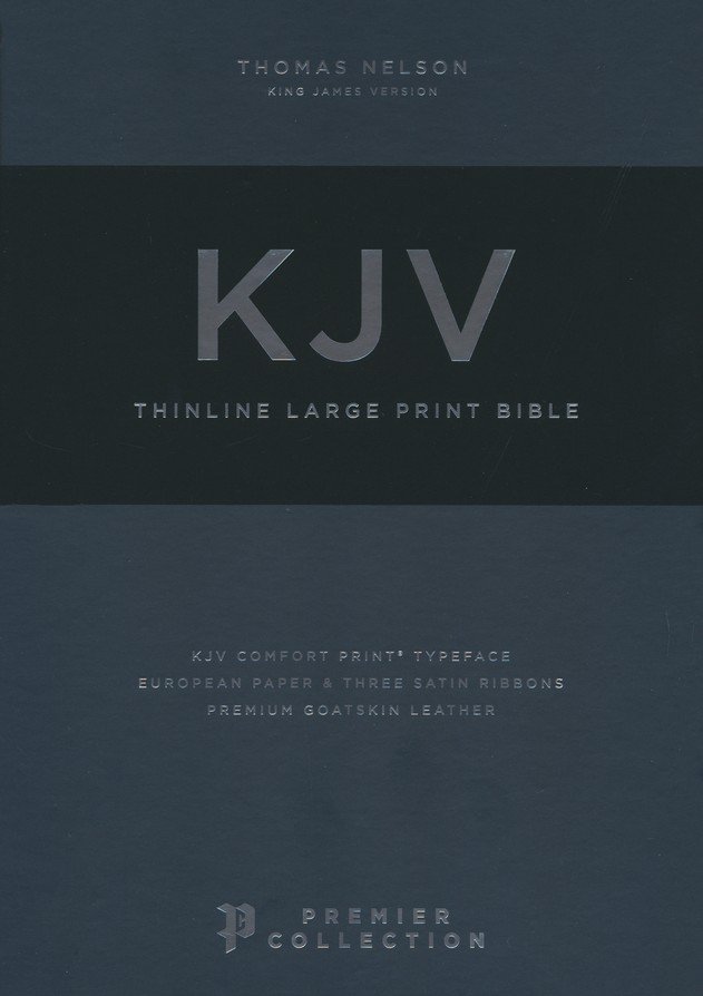 KJV, Thinline Bible, Large Print, Premium Goatskin Leather, Black, Premier Collection, Red Letter, Comfort Print : Holy Bible, King James Version - Imagen 2