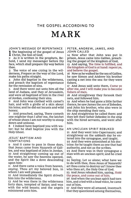KJV, Thinline Bible, Large Print, Premium Goatskin Leather, Black, Premier Collection, Red Letter, Comfort Print : Holy Bible, King James Version - Imagen 7