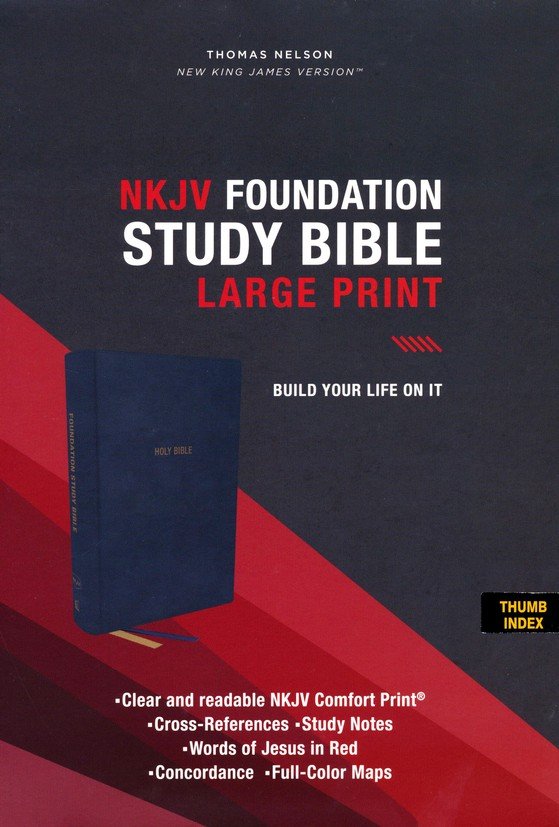 NKJV, Foundation Study Bible, Large Print, Leathersoft, Blue, Red Letter, Thumb Indexed, Comfort Print : Holy Bible, New King James Version - Imagen 2