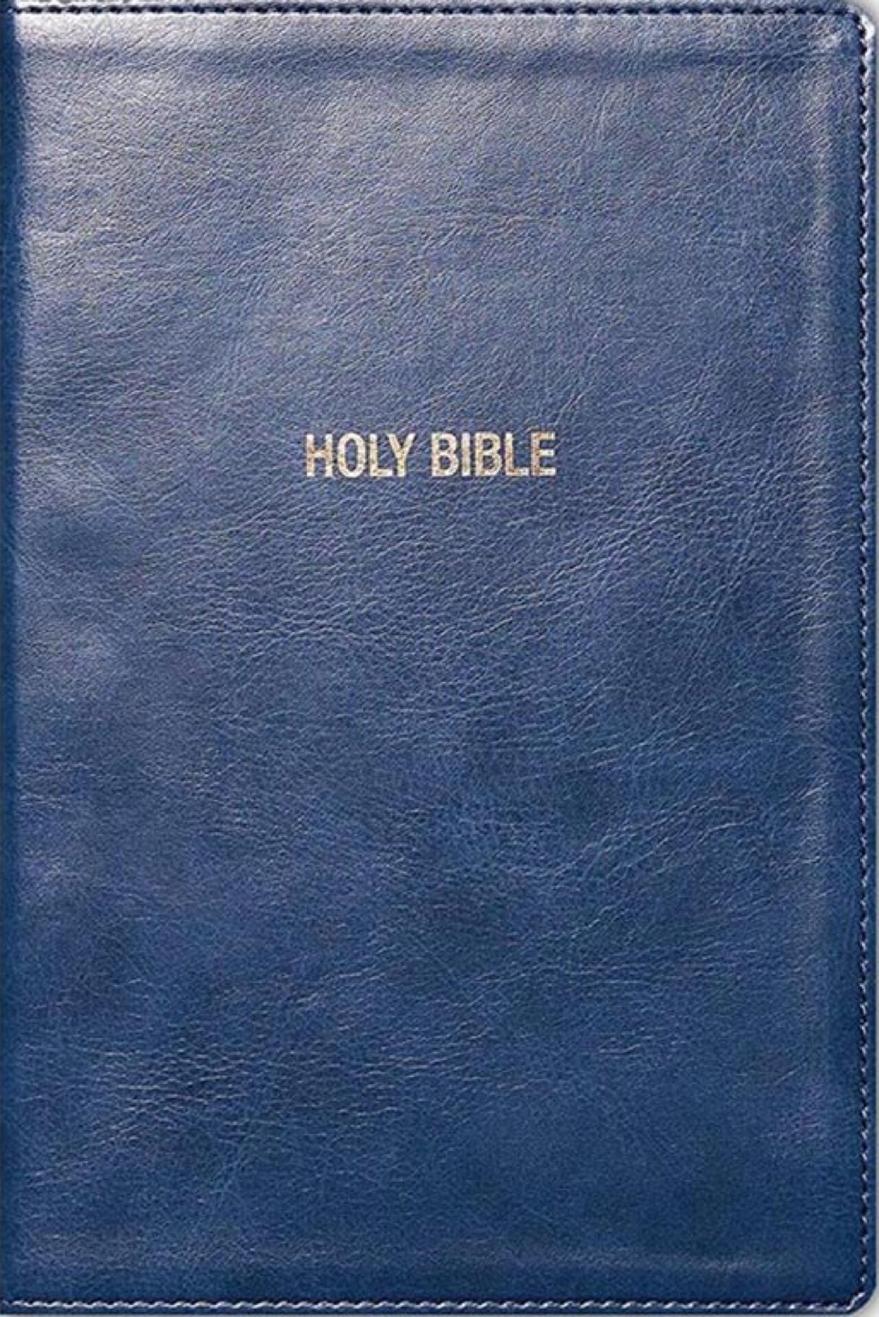 NKJV, Foundation Study Bible, Large Print, Leathersoft, Blue, Red Letter, Thumb Indexed, Comfort Print : Holy Bible, New King James Version