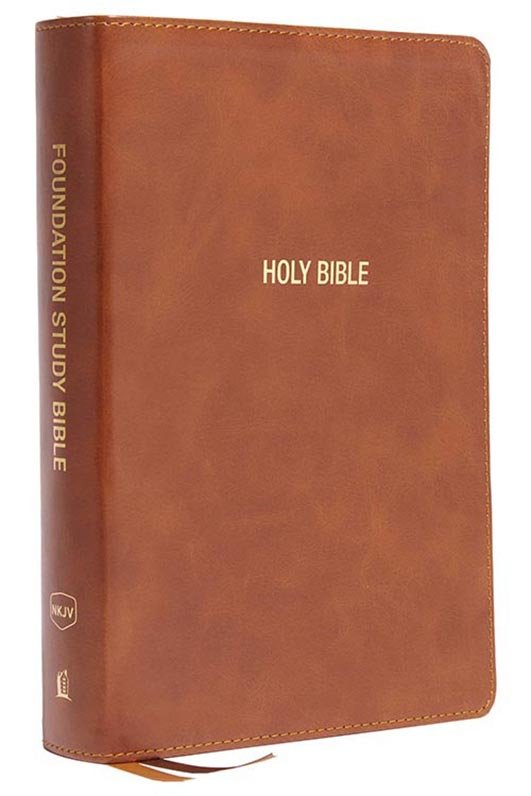NKJV, Foundation Study Bible, Large Print, Leathersoft, Brown, Red Letter, Comfort Print : Holy Bible, New King James Version - Imagen 2