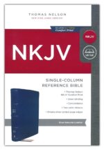 Alternative view of NKJV, Single-Column Reference Bible, Genuine Leather, Blue, Comfort Print : Holy Bible, New King James Version