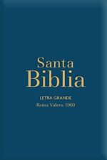 Biblia RVR 1960 Letra Grande - Tamaño Manual - Azul Acero Con Indice Y Cierre