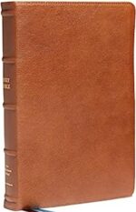 NKJV, Reference Bible, Classic Verse-by-Verse, Center-Column, Premium Goatskin Leather, Brown, Premier Collection, Red Letter, Thumb Indexed, Comfort  : Holy Bible, New King James Version
