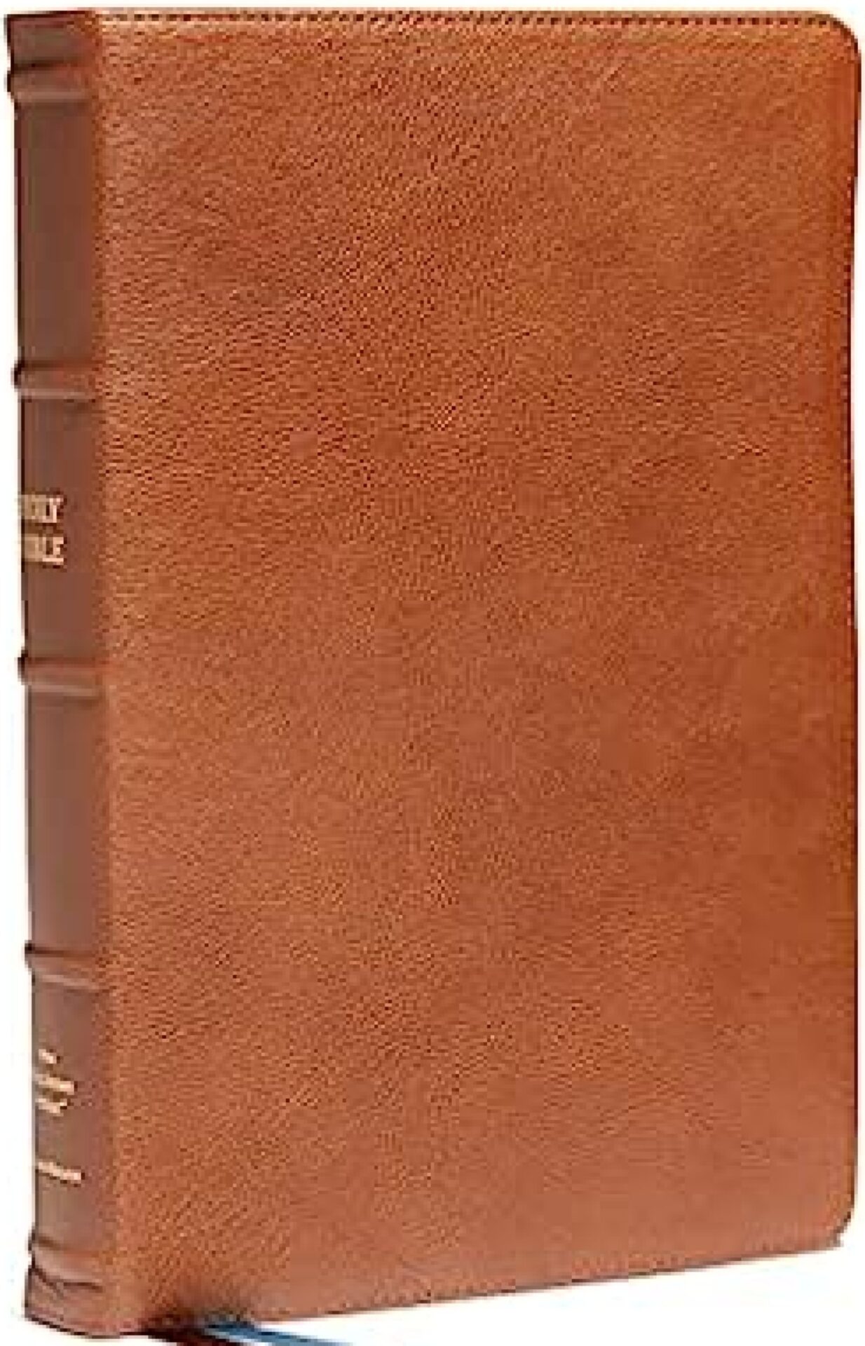 NKJV, Reference Bible, Classic Verse-by-Verse, Center-Column, Premium Goatskin Leather, Brown, Premier Collection, Red Letter, Thumb Indexed, Comfort : Holy Bible, New King James Version