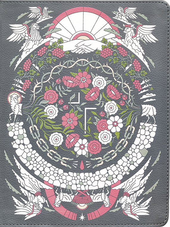 The Jesus Bible Artist Edition, NIV, Leathersoft, Gray Floral, Comfort Print - Imagen 3
