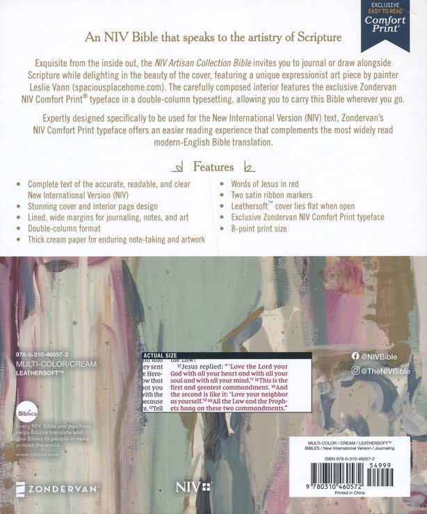 NIV, Artisan Collection Bible, Leathersoft, Multi-color/Cream, Red Letter, Comfort Print - Imagen 10