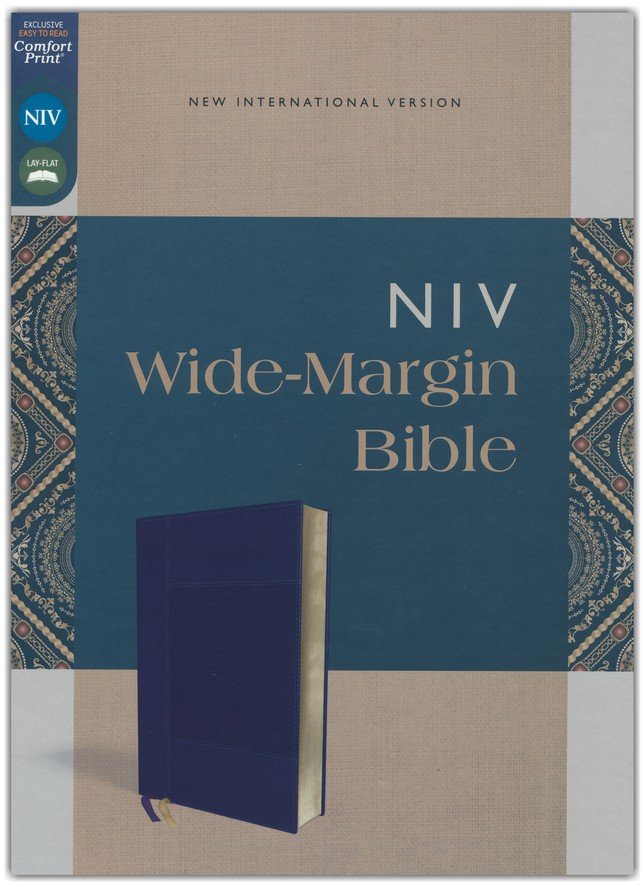 NIV, Wide Margin Bible, Leathersoft, Navy, Red Letter, Comfort Print - Imagen 2
