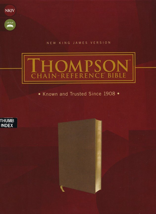 NKJV, Thompson Chain-Reference Bible, Leathersoft, Brown, Red Letter, Thumb Indexed - Imagen 2