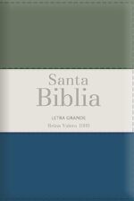 Biblia RVR 1960 Letra Grande - Tamaño Manual / Tricolor: Gris/Crema/Azul Con Indice Y Cierre