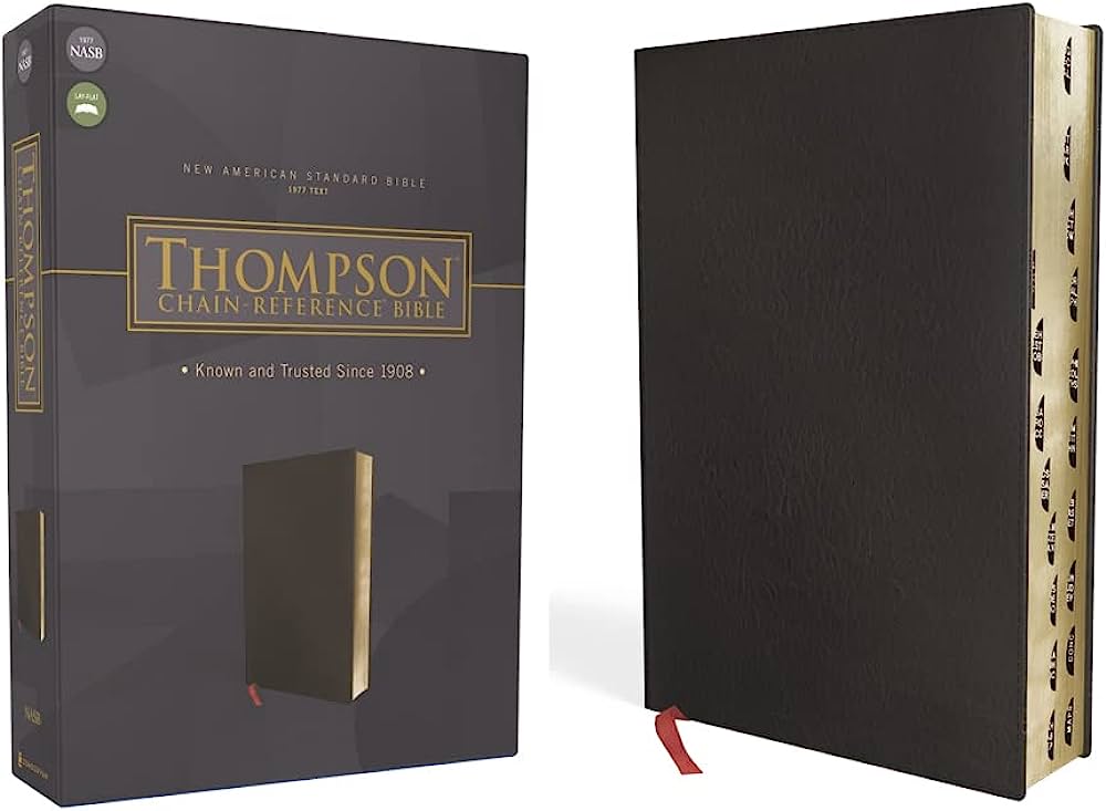 NASB, Thompson Chain-Reference Bible, Bonded Leather, Black, Red Letter, 1977 Text, Thumb Indexed - Imagen 2