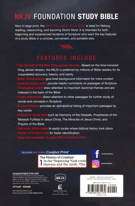 NKJV, Foundation Study Bible, Large Print, Leathersoft, Blue, Red Letter, Comfort Print : Holy Bible, New King James Version - Imagen 15