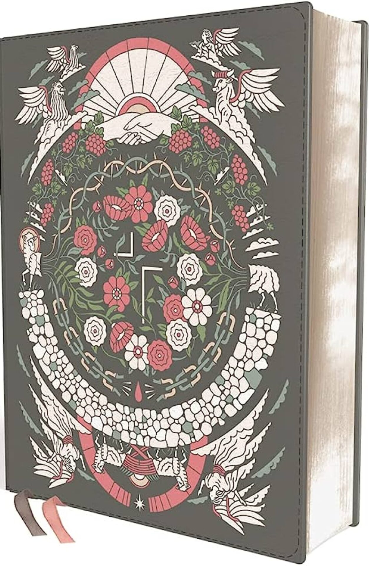 The Jesus Bible Artist Edition, NIV, Leathersoft, Gray Floral, Comfort Print