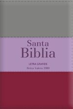 Biblia RVR 1960 Letra Grande - Tamaño Manual   - Tricolor: Marrón/Lila/Violeta Con Indice Y Cierre