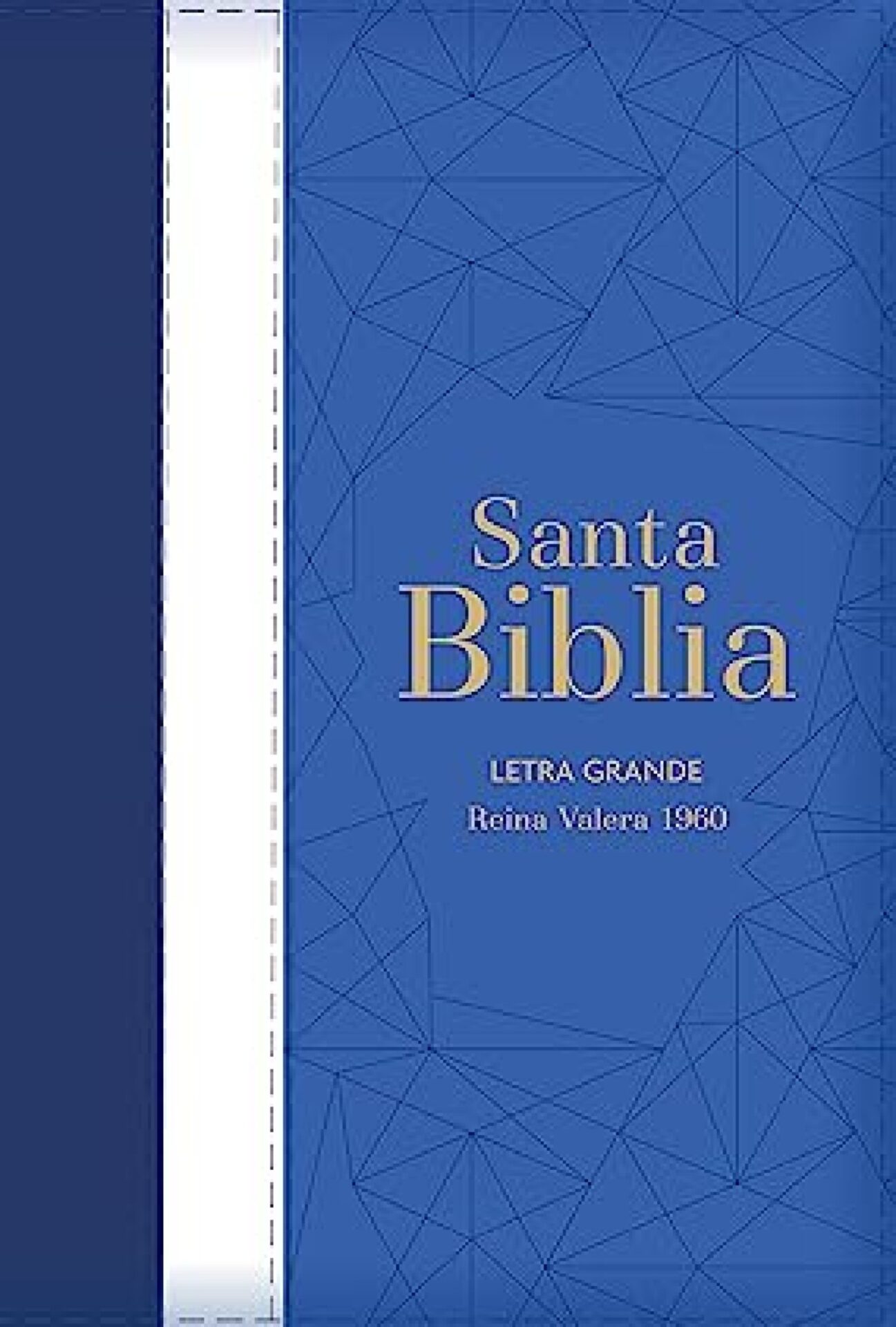 Biblia RVR 1960 Letra Grande - Tamaño Manual - Tricolor: Azul/Crema/Azul Marino Con Indice Y Cierre