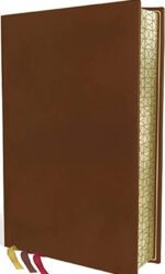 NASB, Bible, Premium Goatskin Leather, Brown, Premier Collection, Black Letter, Gauffered Edges, 2020 Text, Comfort Print