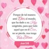 Porque De Tal Manera - Juan 3:16 - Diario Cuaderno De Notas