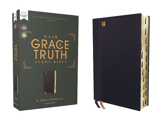 NASB, The Grace and Truth Study Bible, Leathersoft, Navy, Red Letter, 1995 Text, Thumb Indexed, Comfort Print - Imagen 3