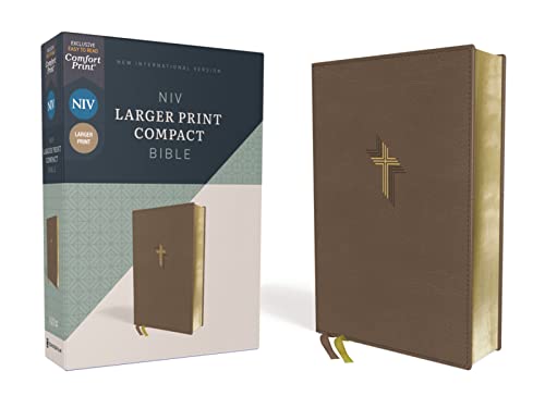 NIV, Larger Print Compact Bible, Leathersoft, Brown, Red Letter, Comfort Print - Imagen 2