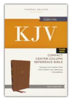 Alternative view of KJV, Compact Center-Column Reference Bible, Leathersoft, Brown, Red Letter, Thumb Indexed, Comfort Print