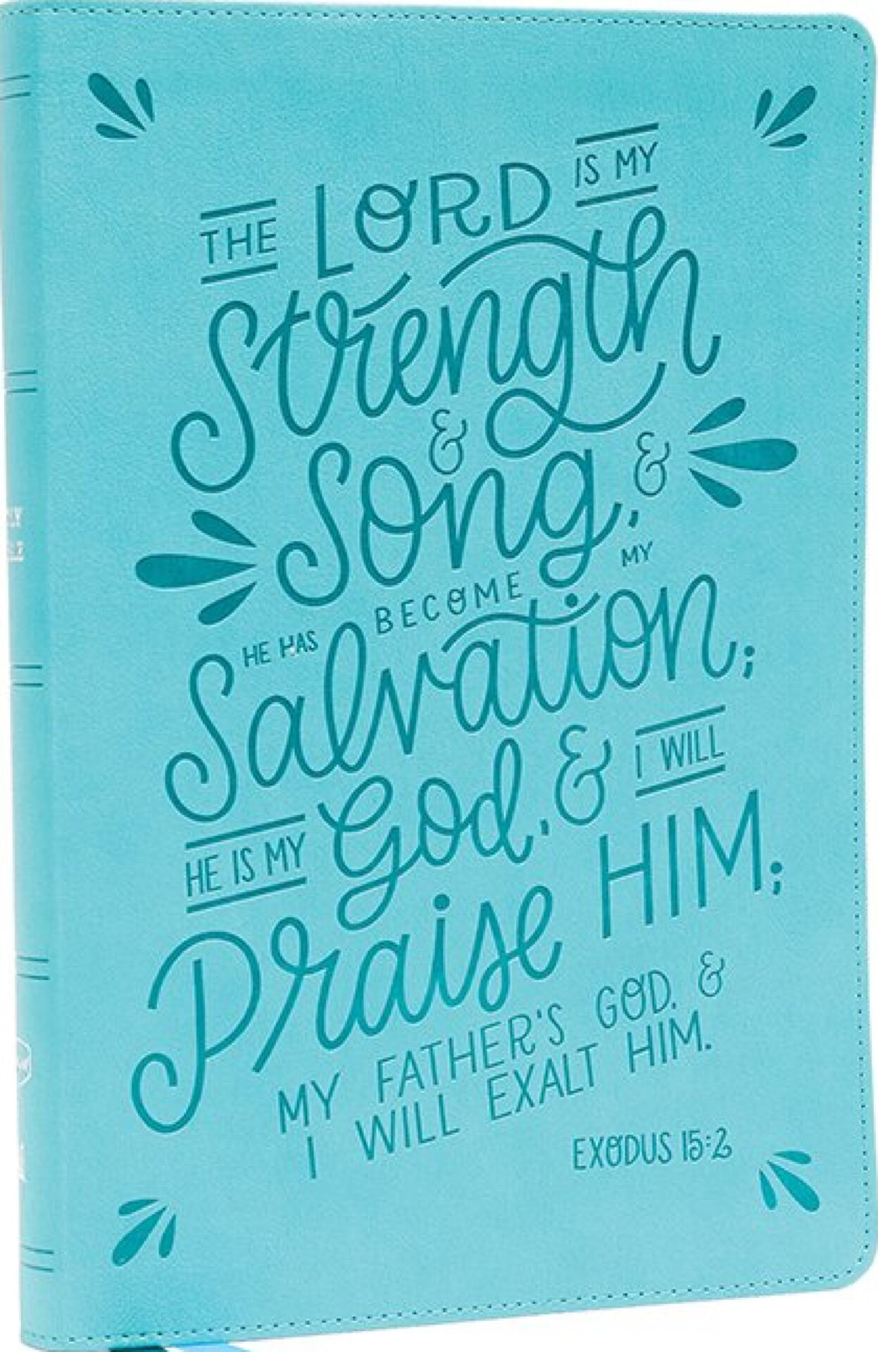 NKJV, Thinline Bible, Verse Art Cover Collection, Leathersoft, Teal, Red Letter, Thumb Indexed, Comfort Print