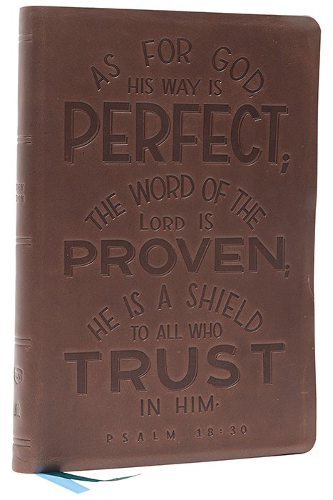 NKJV, Thinline Bible, Verse Art Cover Collection, Genuine Leather, Brown, Red Letter, Comfort Print - Imagen 15